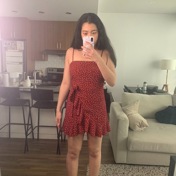 SOLD - Princess Polly Caesura Wine Red Mini Dress - Picture 1 of 2
